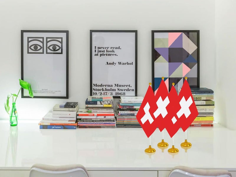 WXTWK 12 Pack Switzerland Flag Swiss Desk Flag Small Mini Swiss Table Flags With Stand Base,Home Office Festival Events Celebration Decorations - Image 5